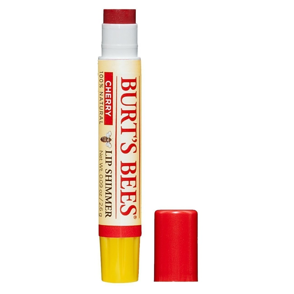 Burt's Bees Lip Shimmer Cherry 100% Natural Lip Color Moisturizing Lip Balm